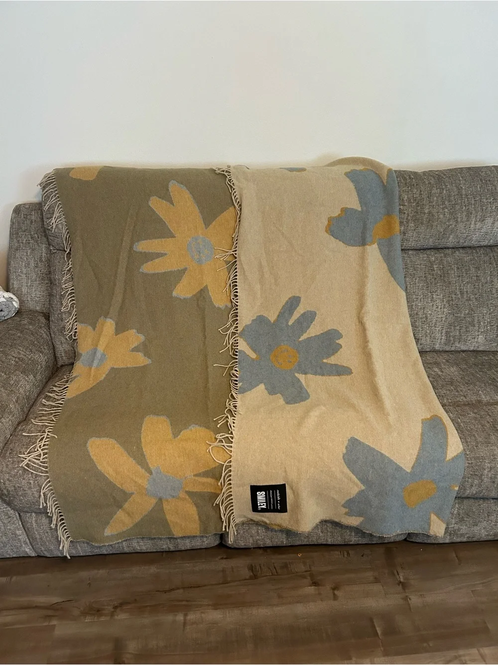 Sack Cloth & Ashes Floral Reversible Smiley Blanket